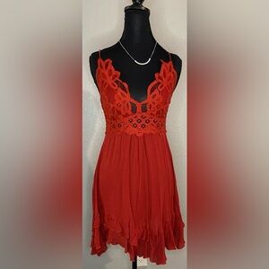 Elegant Red Lace Dress